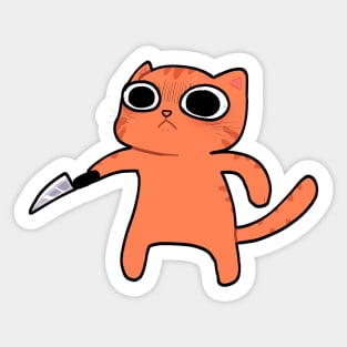 Funny Angry Orange Cat, Love Cats Sticker